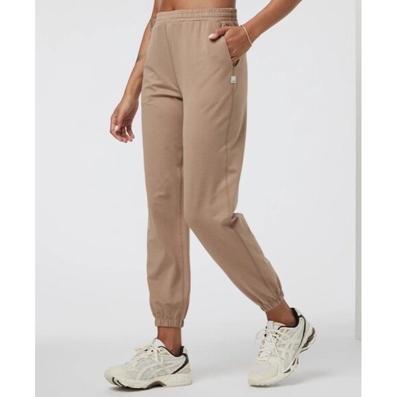 Vuori Boyfriend Sweatpants Jogger Women’s M Goldenrod Heather Tie Waist Pockets - Picture 1 of 14